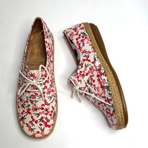 Aerosoles Womens Summer Sol Boat Shoe in Cherry Fruit Print Sneakers S-341 Sz 10